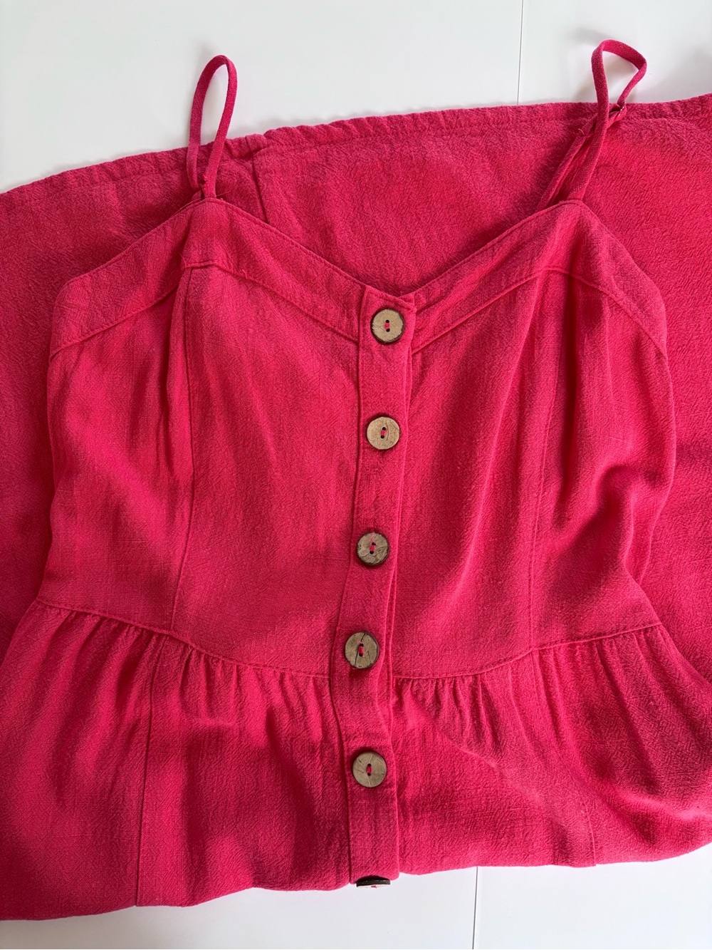 Universal Thread Raspberry button-front sundress | Small | Linen Blend - Picture 7 of 11